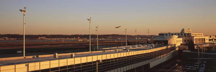 High angle view of an airport, Ronald Reagan Washington National Airport, Washington DC, USA