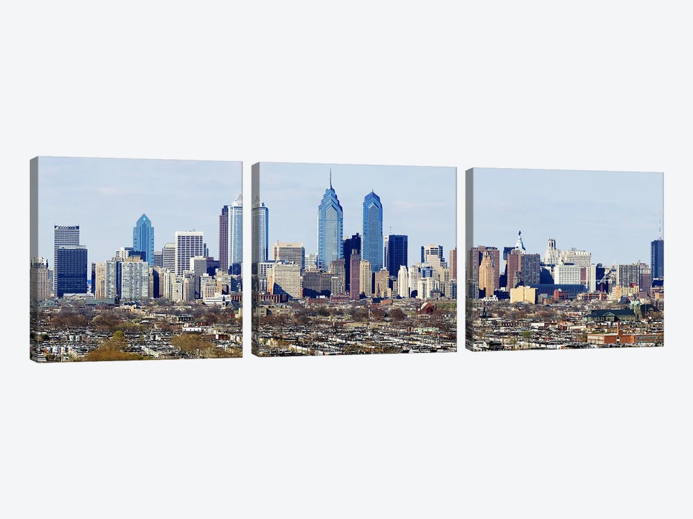 Skyscrapers in a city, Philadelphia, Pennsylvania, USA #4 by Panoramic Images 3-piece Canvas Print