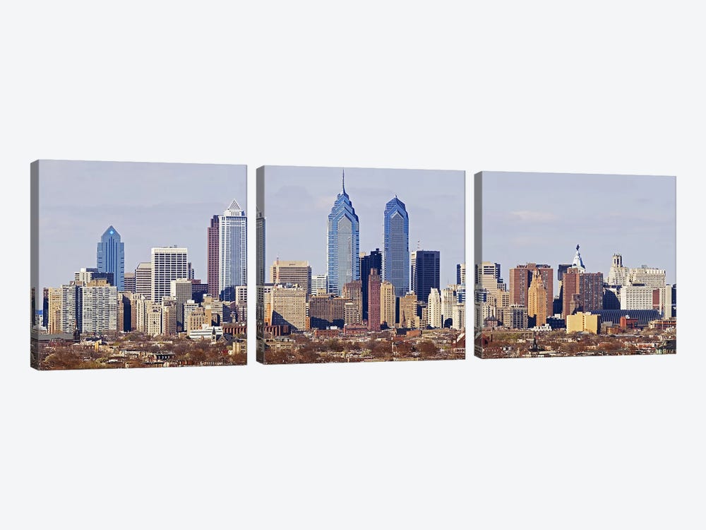 Skyscrapers in a city, Philadelphia, Pennsylvania, USA #5 by Panoramic Images 3-piece Canvas Artwork
