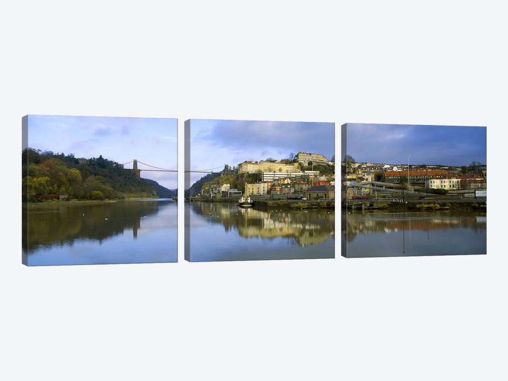 Distant View Of The Clifton Suspension Bridge, England, United Kingdom by Panoramic Images 3-piece Art Print