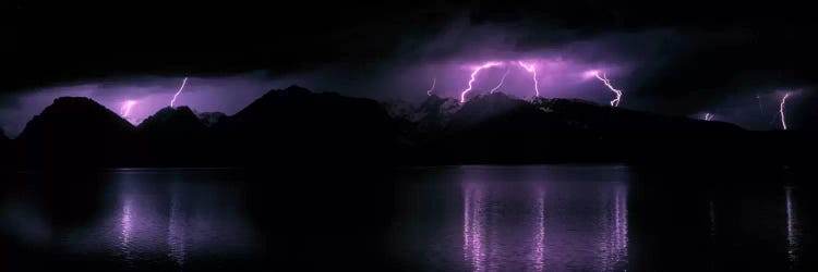 Teton Range w/lightning Grand Teton National Park WY USA