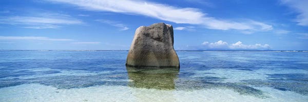 Seychelles: Boulder in the sea, Anse Source D'argent Beach, La Digue Island, Seychelles by Panoramic Images