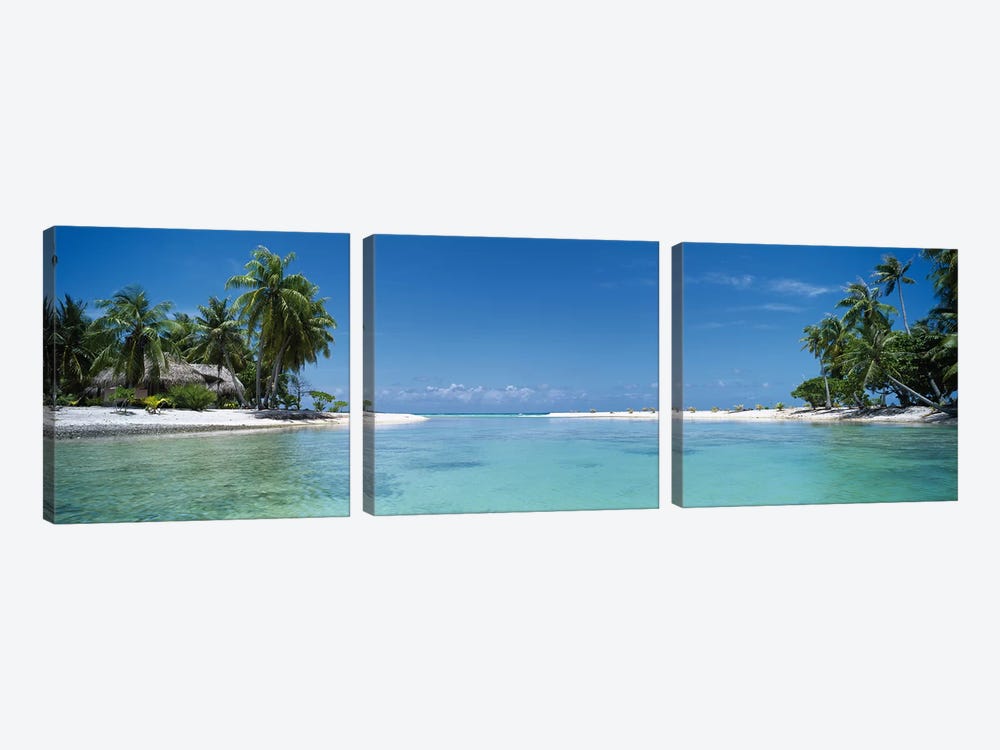 Tropical Landscape, Tikehau, Palliser Islands, French Polynesia by Panoramic Images 3-piece Canvas Art