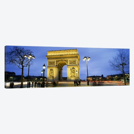 Tourists walking in front of a monument, Arc de Triomphe, Paris, France Canvas Print #PIM5387} by Panoramic Images Canvas Art