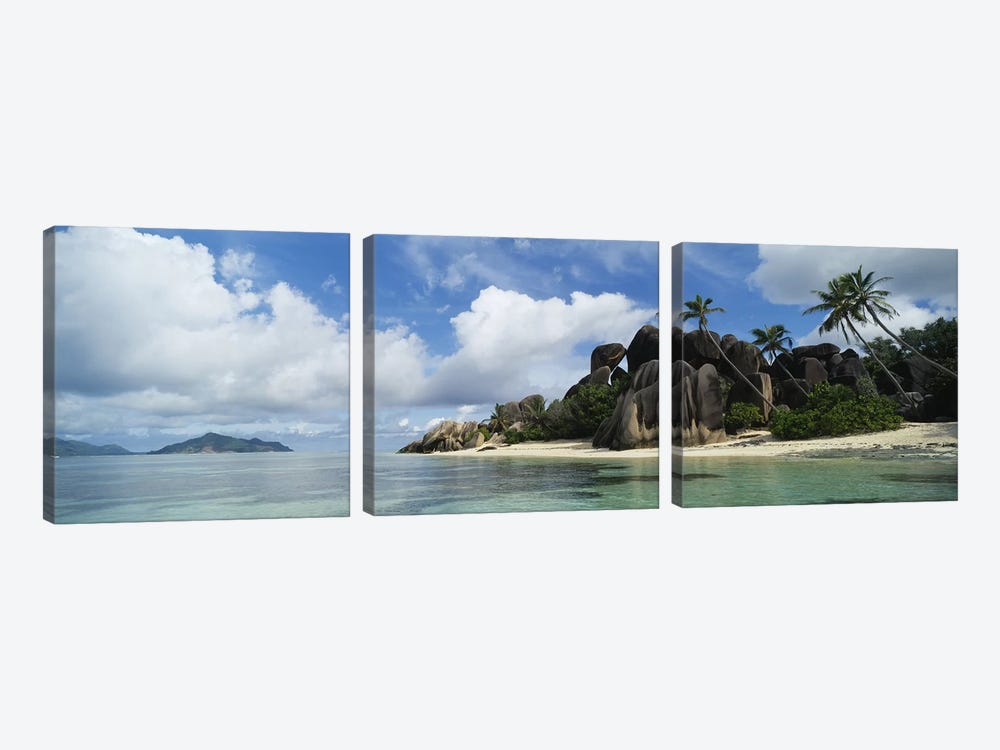 Anse Source d'Argent, La Digue Island, Republic Of Seychelles by Panoramic Images 3-piece Canvas Print