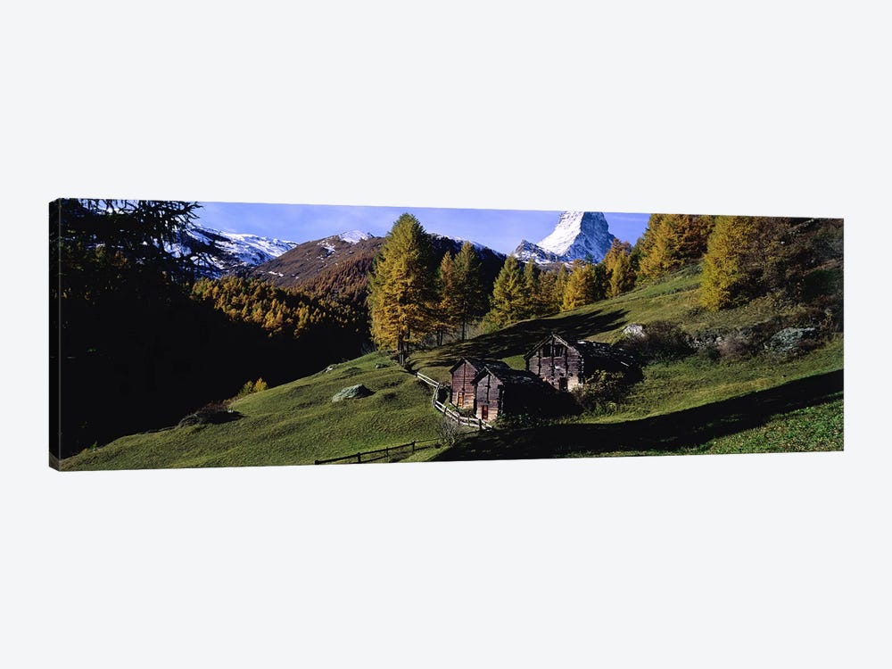 Mountainside Cabins, Valais, Switzerland by Panoramic Images 1-piece Art Print