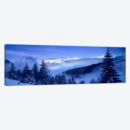 Foggy Winter Day, Simplon Pass, Valais, Switzerland Canvas Print #PIM5409} by Panoramic Images Canvas Artwork