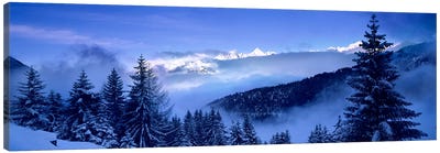 Foggy Winter Day, Simplon Pass, Valais, Switzerland Canvas Art Print - Switzerland Art