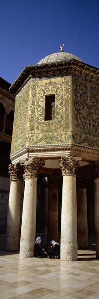 Domes: Two people sitting in a mosque, Umayyad Mosque, Damascus, Syria by Panoramic Images