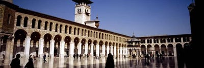 Group of people walking in the courtyard of a mosque, Umayyad Mosque, Damascus, Syria #2 by Panoramic Images canvas print