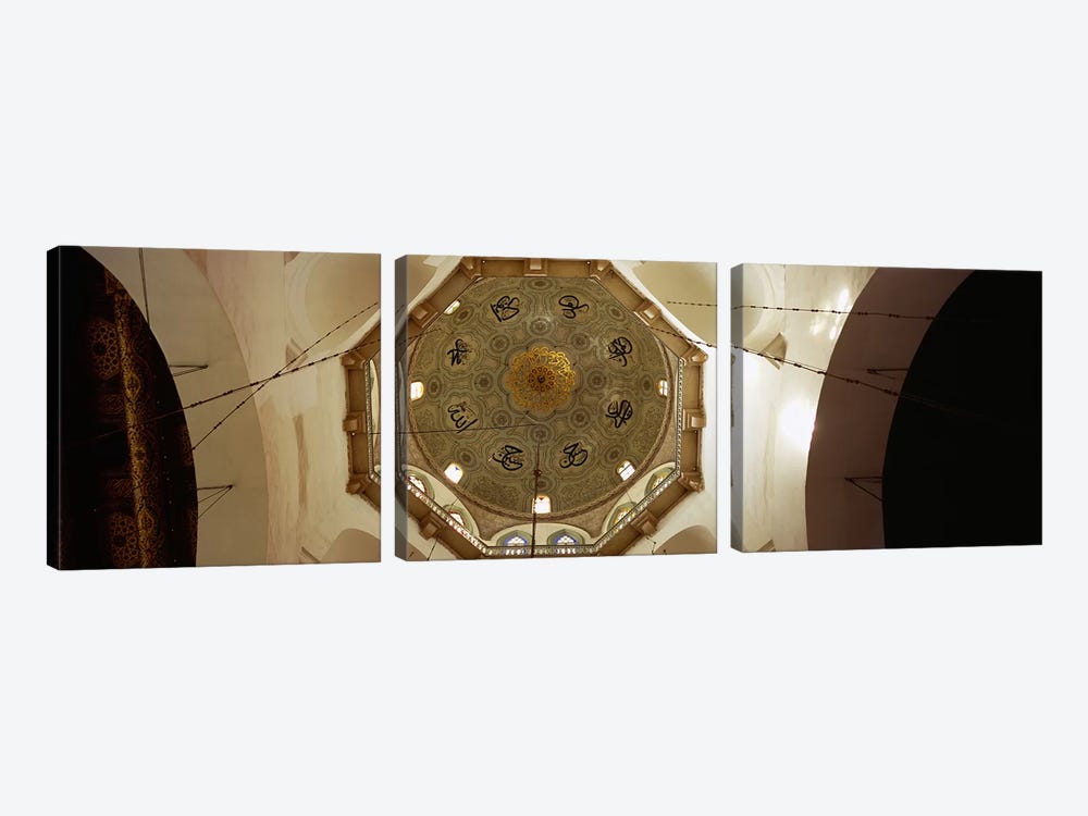 Low angle view of ceiling in a mosque, Umayyad Mosque, Damascus, Syria by Panoramic Images 3-piece Canvas Art Print