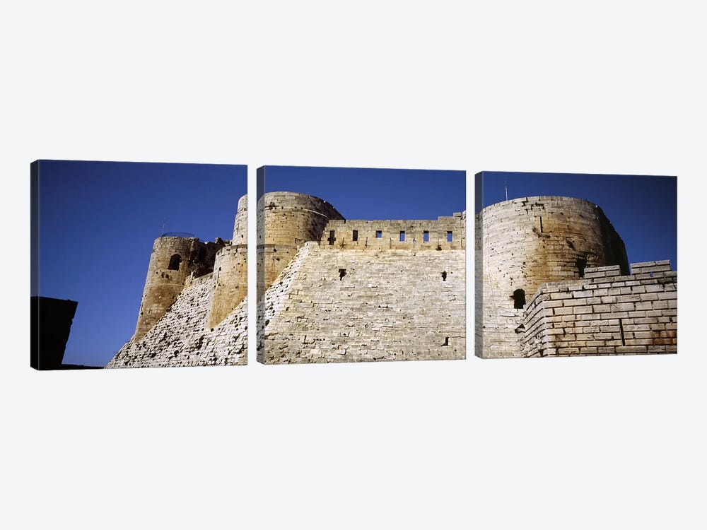 Low angle view of a castle, Crac Des Chevaliers Fortress, Crac Des Chevaliers, Syria by Panoramic Images 3-piece Canvas Artwork