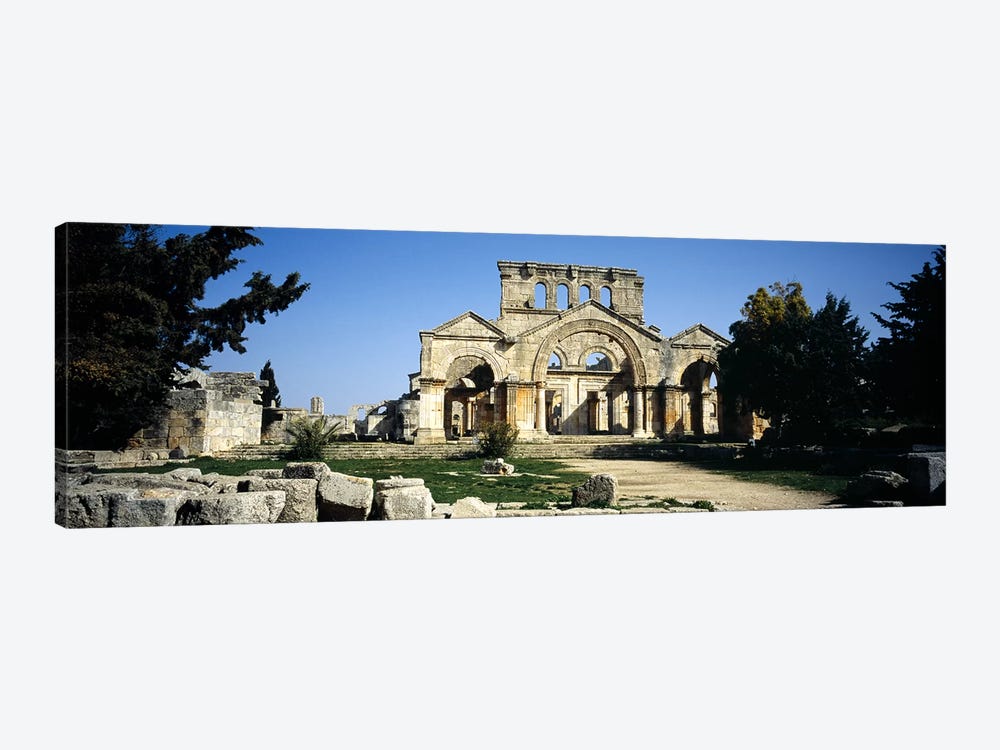 Old ruins of a church, St. Simeon The Stylite Abbey, Aleppo, Syria by Panoramic Images 1-piece Canvas Print