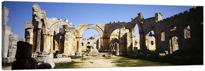 Old ruins of a church, St. Simeon The Stylite Abbey, Aleppo, Syria #2 Canvas Art Print - Syria