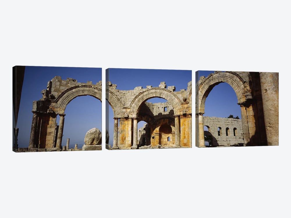 Old ruins of a church, St. Simeon Church, Aleppo, Syria by Panoramic Images 3-piece Canvas Art Print