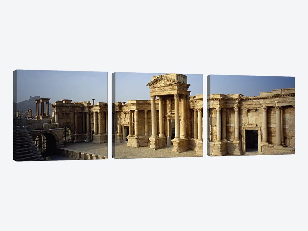 Facade of a building, Palmyra, Syria #2 by Panoramic Images 3-piece Canvas Artwork