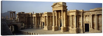 Facade of a building, Palmyra, Syria #2 Canvas Art Print - Syria