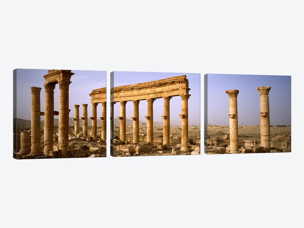 Old ruins on a landscape, Palmyra, Syria by Panoramic Images 3-piece Canvas Art