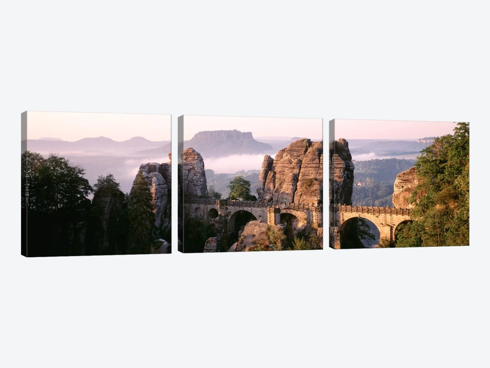 Bastei Bridge, Saxon Switzerland National Park, Saxony, Germany by Panoramic Images 3-piece Art Print