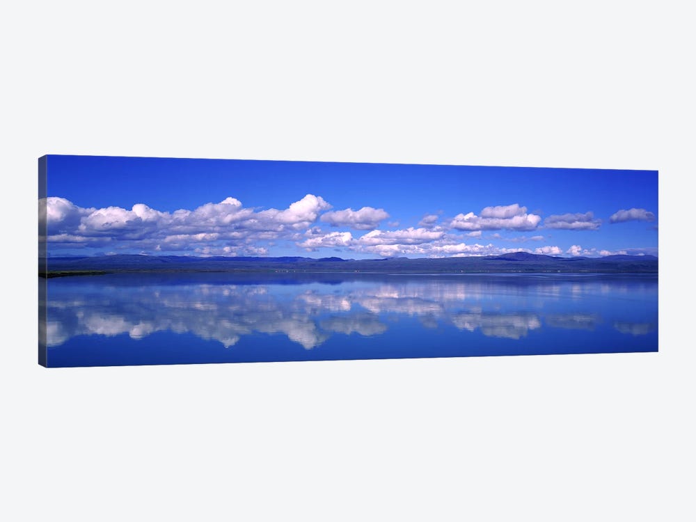 Fluffy Clouds And Their Reflections In The Olfusa, Iceland by Panoramic Images 1-piece Canvas Print
