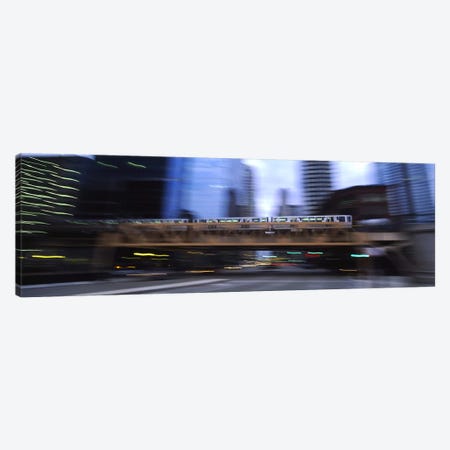 Electric train crossing a bridge, Chicago, Illinois, USA Canvas Print #PIM5449} by Panoramic Images Canvas Wall Art