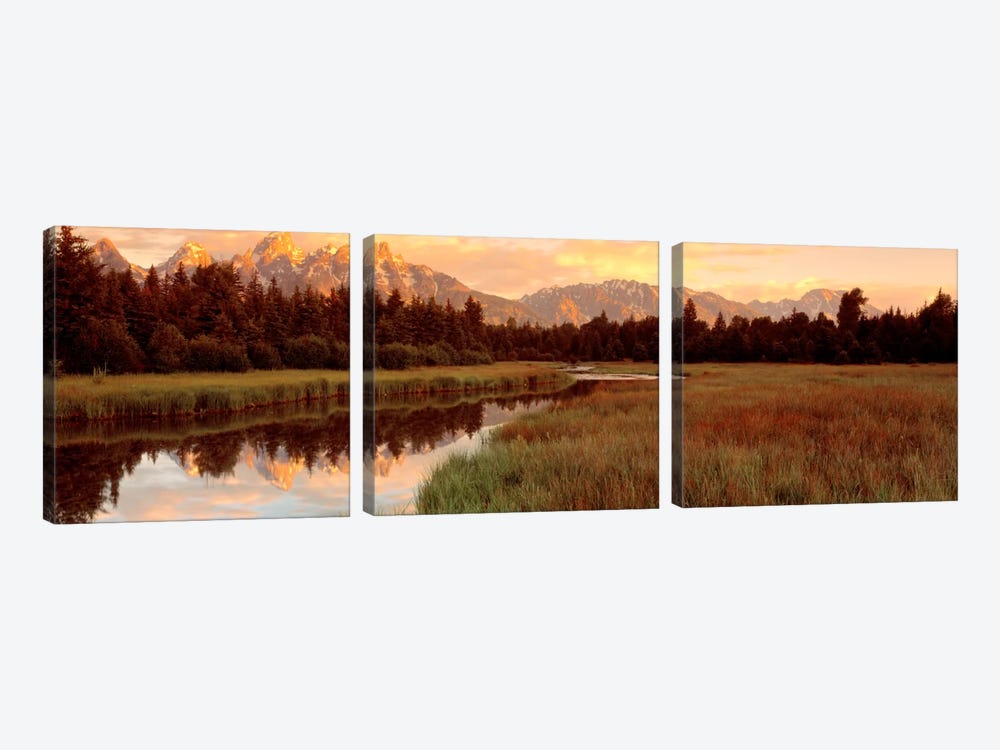 Wilderness Landscape At Sunrise, Grand Teton National Park, Wyoming, USA by Panoramic Images 3-piece Canvas Art