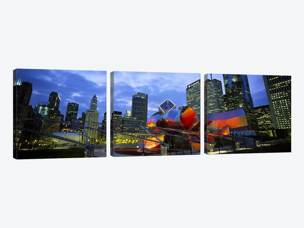 Jay Pritzker Pavillion, Millennium Park, Chicago, Cook County, Illinois, USA by Panoramic Images 3-piece Canvas Artwork