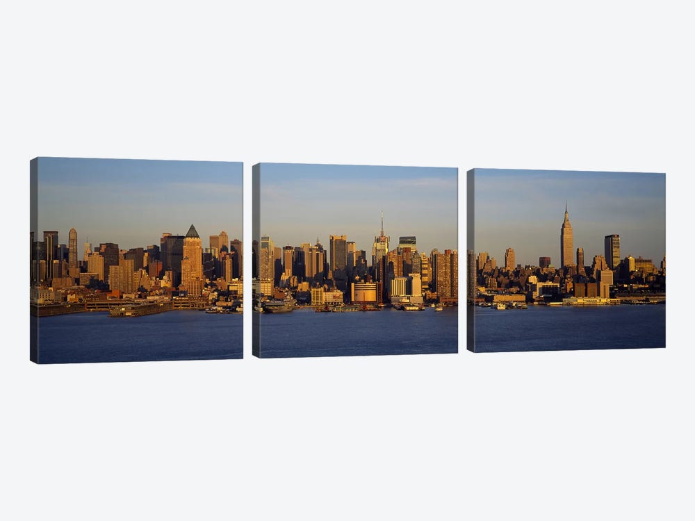 Skyscrapers at the waterfront, New York City, New York State, USA #2 by Panoramic Images 3-piece Canvas Art