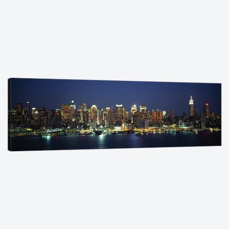 Skyline At Night, Manhattan, New York City, New York, USA Canvas Print #PIM5458} by Panoramic Images Art Print