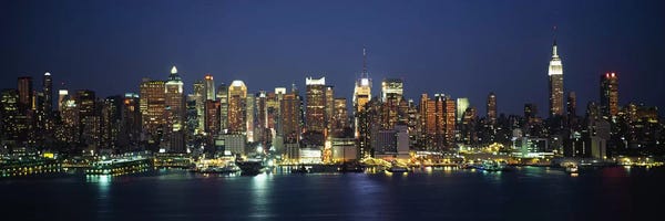 Panoramic Images: Skyline At Night, Manhattan, New York City, New York, USA by Panoramic Images