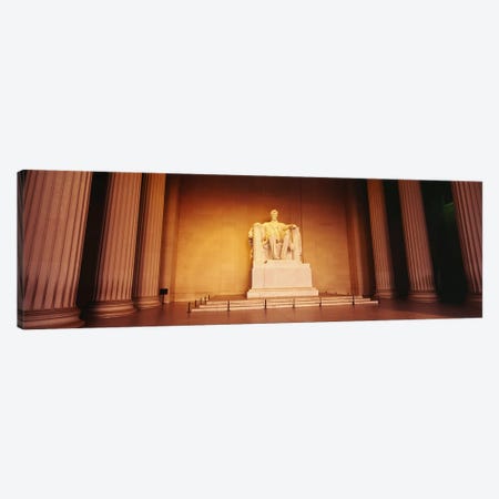 Low angle view of a statue of Abraham Lincoln, Lincoln Memorial, Washington DC, USA Canvas Print #PIM5460} by Panoramic Images Canvas Wall Art