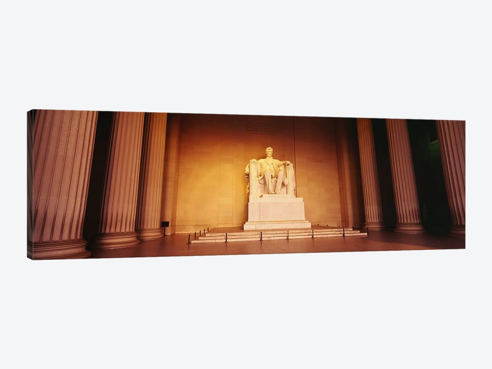 Low angle view of a statue of Abraham Lincoln, Lincoln Memorial, Washington DC, USA by Panoramic Images 1-piece Canvas Print