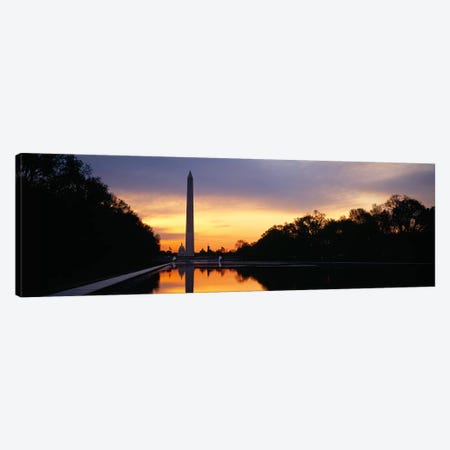 Silhouette of an obelisk at dusk, Washington Monument, Washington DC, USA Canvas Print #PIM5461} by Panoramic Images Canvas Artwork