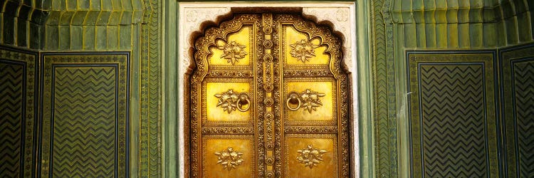 Close-up of a closed door of a palace, Jaipur City Palace, Jaipur, Rajasthan, India by Panoramic Images wall art
