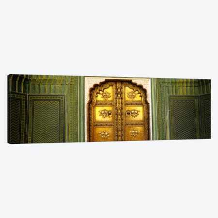 Close-up of a closed door of a palace, Jaipur City Palace, Jaipur, Rajasthan, India Canvas Print #PIM5466} by Panoramic Images Canvas Print
