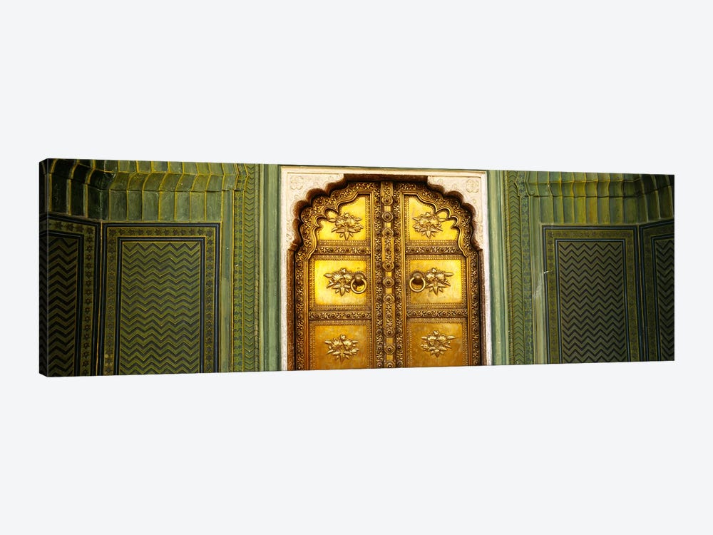 Close-up of a closed door of a palace, Jaipur City Palace, Jaipur, Rajasthan, India by Panoramic Images 1-piece Canvas Print