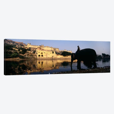 Side profile of a man sitting on an elephant, Amber Fort, Jaipur, Rajasthan, India Canvas Print #PIM5470} by Panoramic Images Canvas Art Print