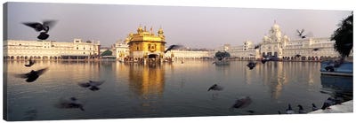 Reflection of a temple in a lake, Golden Temple, Amritsar, Punjab, India Canvas Art Print - India
