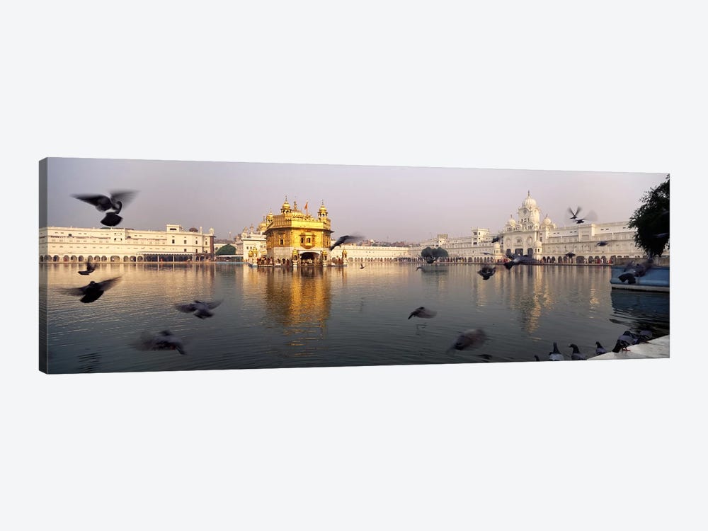 Reflection of a temple in a lake, Golden Temple, Amritsar, Punjab, India by Panoramic Images 1-piece Canvas Art Print