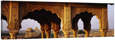 Monuments at a place of burial, Jaisalmer, Rajasthan, India Canvas Art Print - Indian Décor