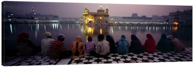 Group of people at a temple, Golden Temple, Amritsar, Punjab, India Canvas Art Print - India Art