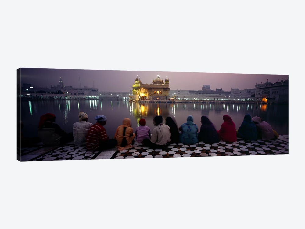 Group of people at a temple, Golden Temple, Amritsar, Punjab, India by Panoramic Images 1-piece Canvas Print