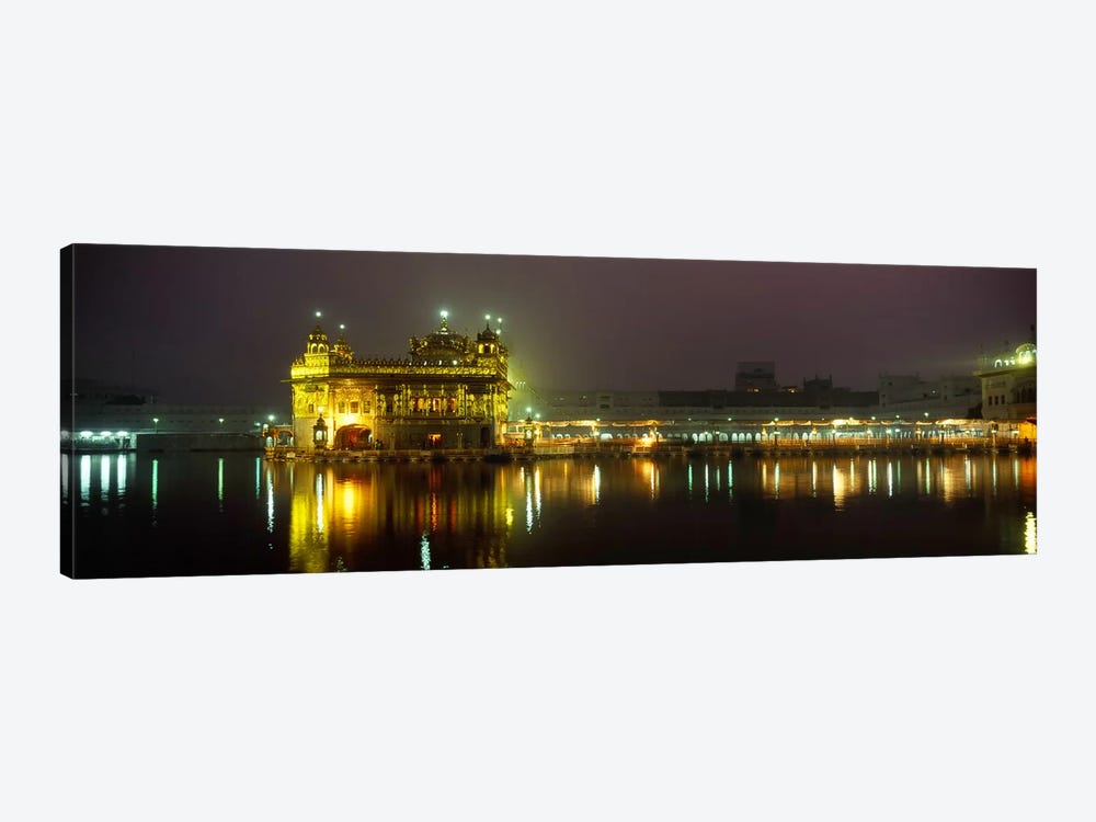 Temple lit up at night, Golden Temple, Amritsar, Punjab, India by Panoramic Images 1-piece Canvas Art Print