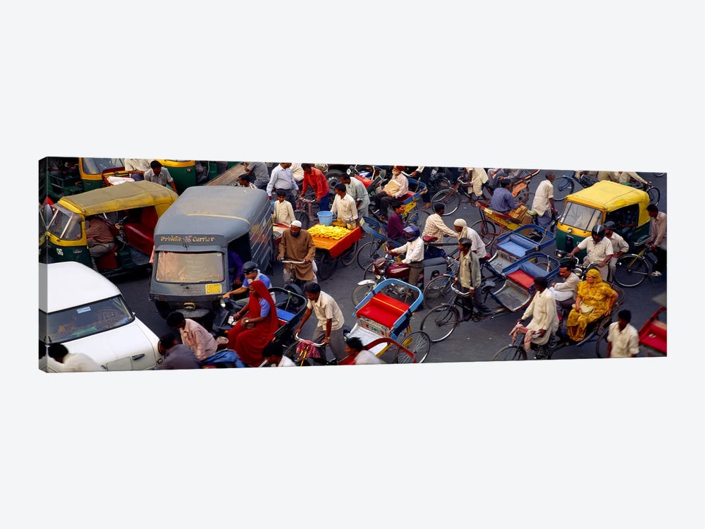 Traffic Jam In Old Delhi, Delhi, India by Panoramic Images 1-piece Canvas Artwork