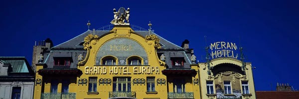 Czech Republic: High section view of a hotel, Grand Hotel Europa, Prague, Czech Republic by Panoramic Images