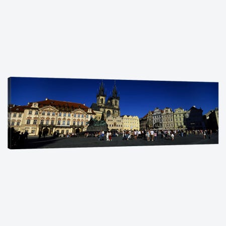 Group of people at a town square, Prague Old Town Square, Old Town, Prague, Czech Republic Canvas Print #PIM5495} by Panoramic Images Canvas Art