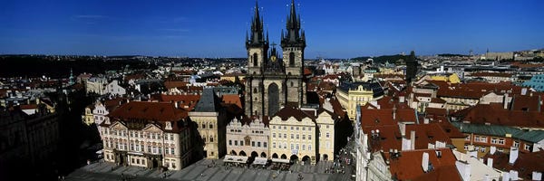 Czech Republic: High angle view of a cityscape, Prague Old Town Square, Old Town, Prague, Czech Republic by Panoramic Images