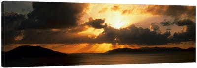Sunset British Virgin Islands Canvas Art Print - Cloudy Sunset Art