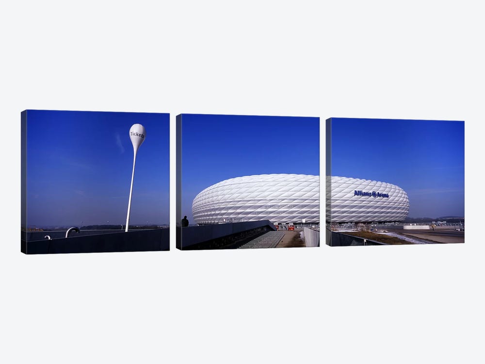 Soccer stadium in a city, Allianz Arena, Munich, Bavaria, Germany by Panoramic Images 3-piece Canvas Art Print