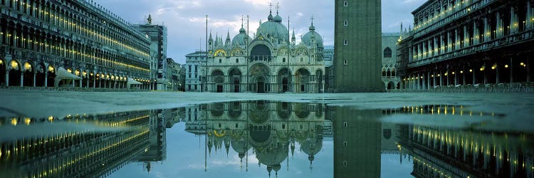 Reflection of a cathedral on water, St. Mark's Cathedral, St. Mark's Square, Venice, Veneto, Italy